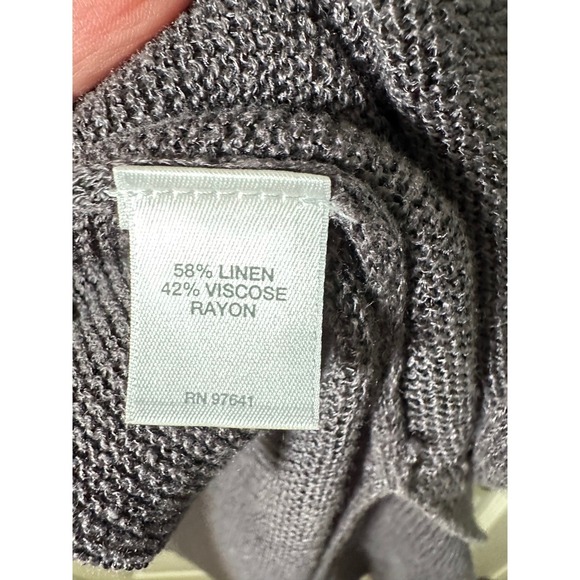 J Jill Womens Gray Linen Blend Open Front Cardigan Sweater XS Knit - Picture 4 of 8